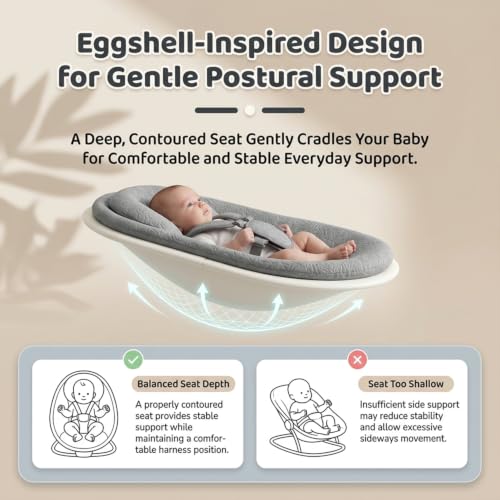 Image of StarAndDaisy Electric Swing for Baby Automatic /Baby Swing for 0 to 2 Years with Adjustable Backrest /Baby Rocker Swing with 5 Levels Swing Speed, Light Weight, Play Toy-Grey
