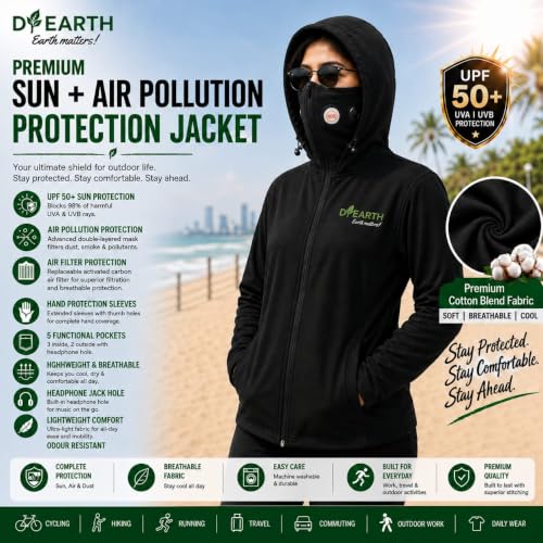 Image of D-EARTH Premium Sun + Air pollution Protection Jacket for Women