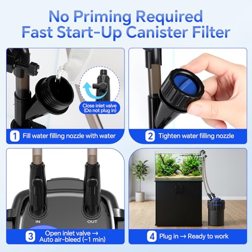Image of fishkeeper Canister Filter, 264GPH /1000 LPH with Prefilter Up to 35 Gallon
