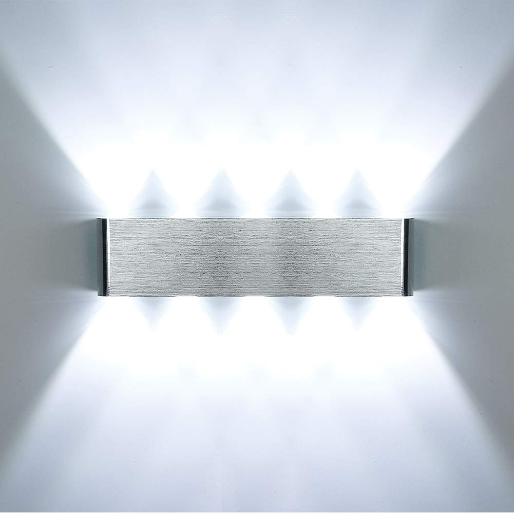 HAWEE Moderno LED Apliques de Pared Interior LED Bañadores de Pared Aluminum LED Luz de Pared para Dormitorio, Pasillo, Sala de Estar, Escaleras, KTV, 10W Blanco