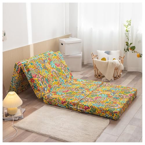 Colchón De Piso Plegable, Colchón Plegable Con Forma De Memoria De 3 Pulgadas De Grosor, Tapete Portátil For La Siesta En El Piso, Cama De Invitados, For Acampar, Viajes Por Carretera(Yellow,70x200cm/