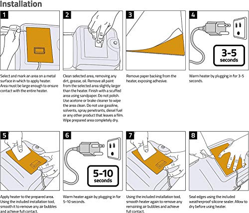 Image of Zerostart 3400064 Silicone Oil Pad Heater, Transmission Fluid, Reservoir and Hydraulic Fluid Heater, 5 inch x 7 inch | 120 Volt | 500 Watts