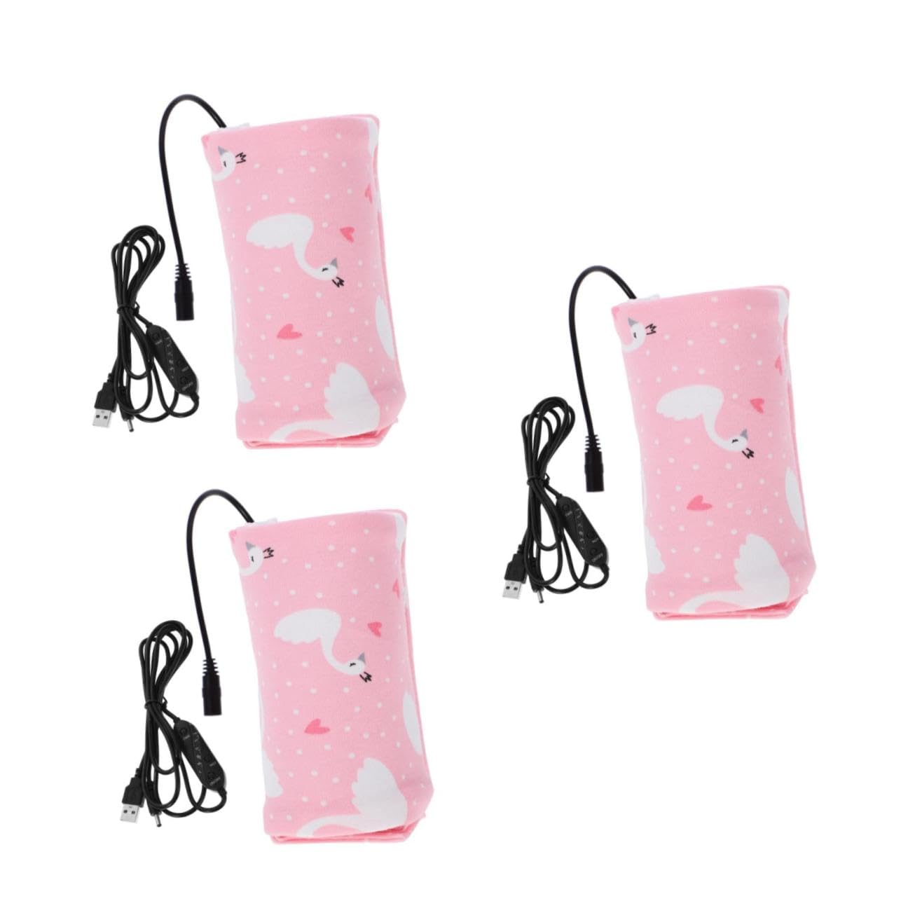 Yardwe 3 Pezzi Copertura isolante bottiglia isolante scalda biberon caldo scaldabiberon portatile borsa termica per bottiglie borsa per bottiglia di isolamento termico cotone rosa
