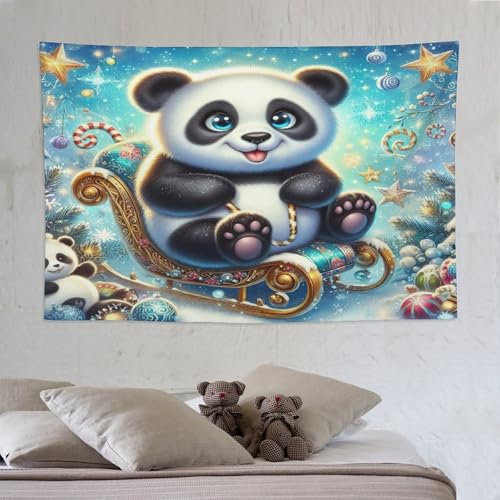 Tenture murale panda grand format 150x230cm pour décoration murale de maison