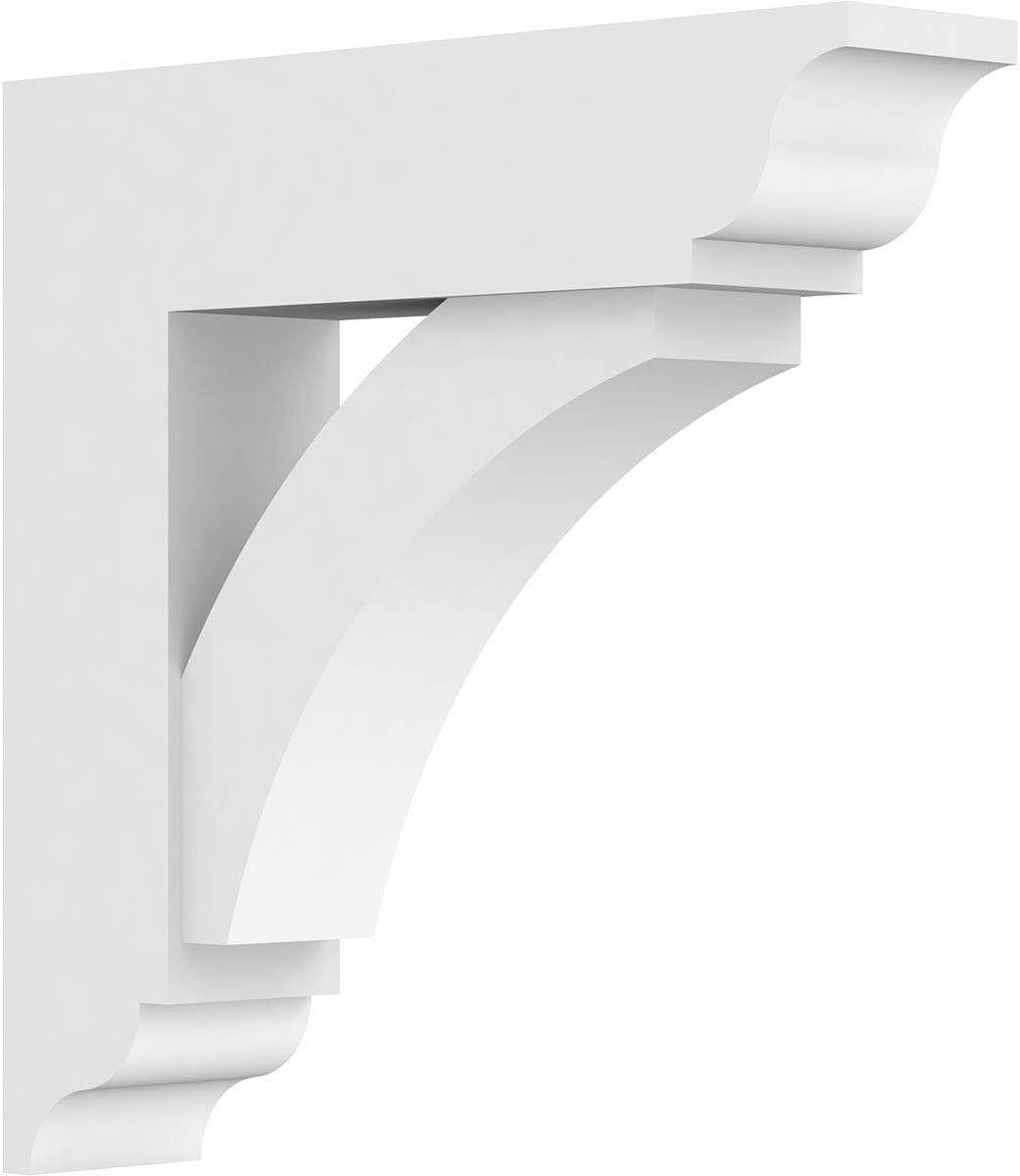 Ekena Millwork BKTP03X16X16THR01 Standard Thorton Architectural Grade with Traditional Ends PVC Brackets, 3"W x 16"D x 16"H