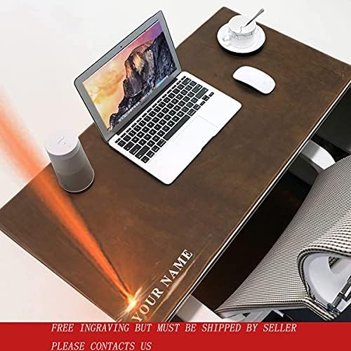 Contacts Genuine Leather Laptop Desk Pads 31.5X15.7 inch Blotters Mouse Pad Table Mat Waterproof Writing Pad for Office and Home Coffee (M)