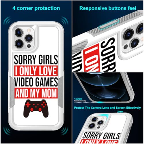 Candykisscase for iPhone 12 Pro, Unique Gamer Pattern Shock-Absorption Hard PC + Inner Silicone Hybrid Dual Layer Armor Defender Case for iPhone 12/12 Pro (Video Game Words) - image 3