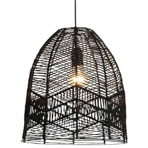 Luminaires suspendus en rotin et bambou pour plafond de chambre cosy