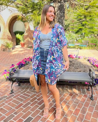 Image of Humble Hilo Womens Kimono Cardigan Sleeveless Lightweight Cover Up Casual & Flowy, 2 Sizes