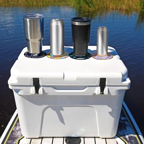 Image of Lil Sucker Suction Cup Holder - Universal Drink Holder for Paddle Board, Kayak, ATV & Boat - Clip-On Coffee, Anti-Spill - Fish Themed Pack of 2