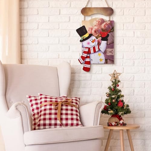 Peintures de roses sur table imprimées de Noël en bois - 5