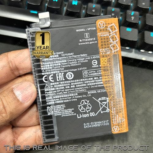 Image of BM4W Battery for Xiaomi Mi 10i 5G (M2007J17I) with 1 Year Warranty. [4820mAh Capacity] (Midnight Black)