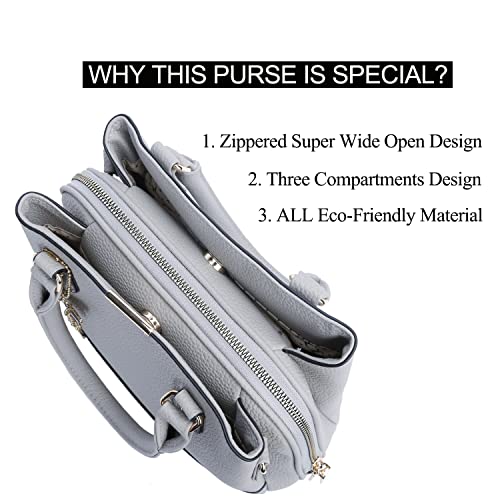 Kkxiu Purses And Handbags For Women Top Handle Satchel Shoulder Ladies Crossbody Bags (E-Light Grey) #TOP1