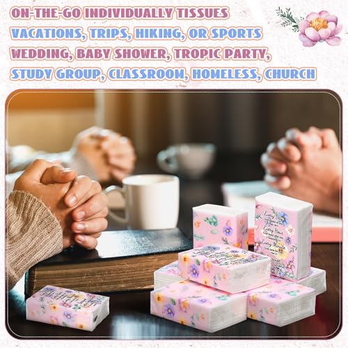 Image of Therwen 100 Pack Pocket Tissues Travel Bulk 1000 Sheet, Floral