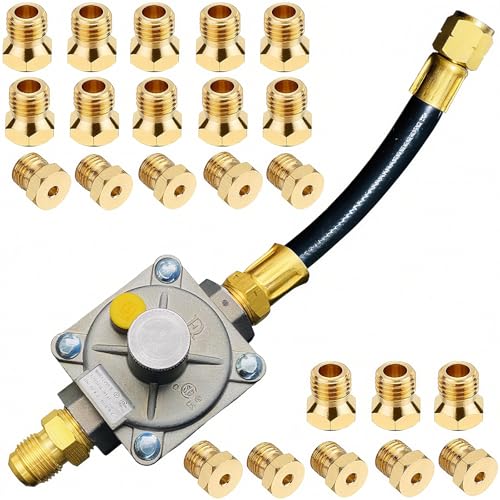 MCAMPAS Propane to Natural Gas Conversion Kit with Regulator & Orifice - Universal LP to Natural Gas Adapter for Weber Genesis II E-335, Blackstone 28