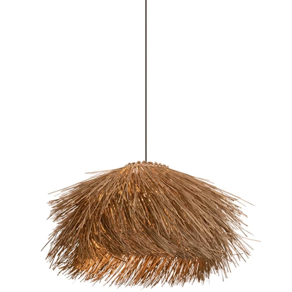 CJSLXGBL Rattan Farmhouse Chandelier Light Fixtures, Boho Large Pendant Light,Hand Woven Chandeliers,Rustic Chandeliers Hanging Light Fixtures,for Kitchen Island,Dining