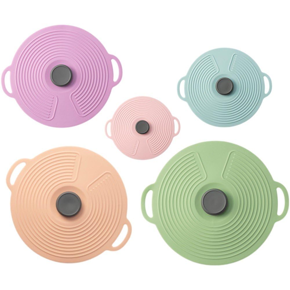 Couvercles en silicone micro-ondes et cuisson : lot de 5 tailles universelles pour bols