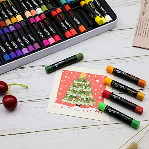 Mont Marte Oil Pastels in Tin Box Signature 48pc, 48 Assorted Colors, Vibrant Oil Pastel Set, Great Blending and Layering, Comes in Storage Case, Ideal for Art, Craft, Coloring and Sketching - Image 6