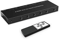 Vista 3 de Convertidor RCA a HDMI de 4 puertos 1080P720P RCA compuesto CVBS AV Switch a HDMI convertidor adaptador compatible con interruptor 43169, para Sega