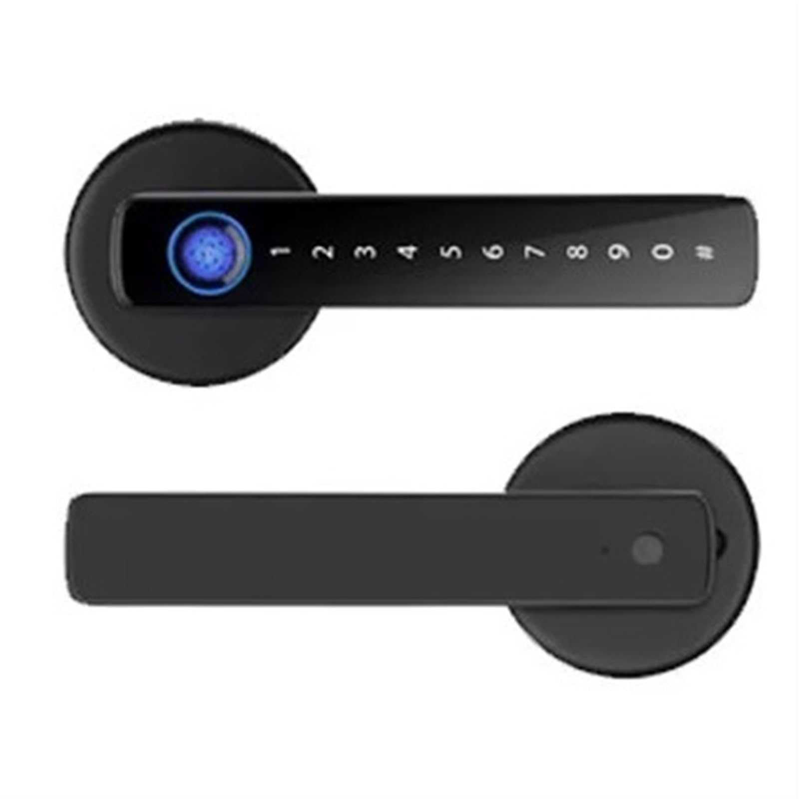 Poignée de serrure porte intelligente avec carte-clé à empreinte digitale, numérique, clavier, électronique d'entrée Bureau Commercial(Zwart)