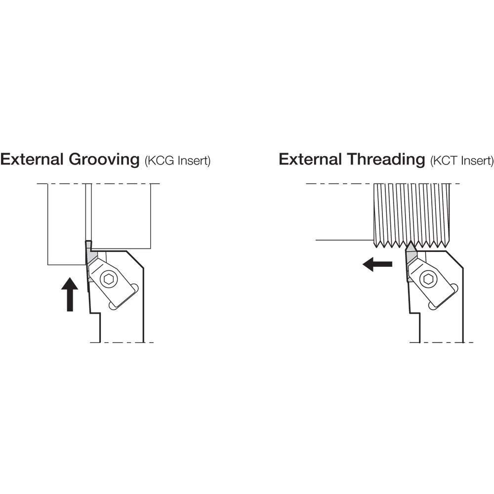 Kyocera KKCR 163C, Right-Hand, External Grooving Toolholder with a 0.2100" Max Depth of Cut for Shallow Grooving Applications
