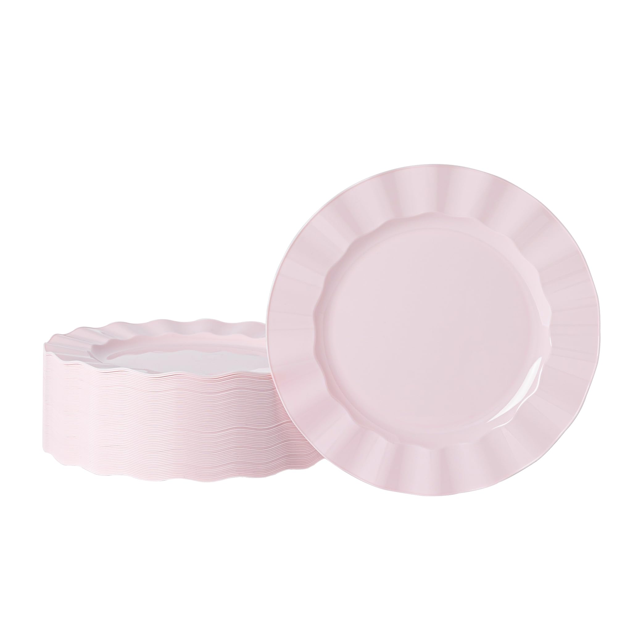 Photo 1 of NZVCN 72 Pack Pink Plastic Dinner Plates, 10"