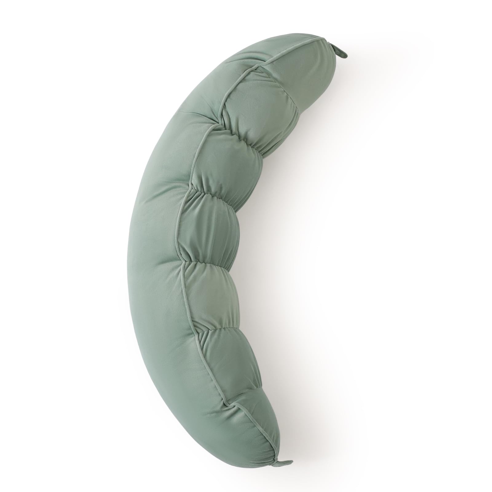 Peallow(Pat. Pend) – Long Round Body Pillow for Adults, Bolster Pillow for Sleeping, Soft and Supportive Pillow for Sleeping & Lumbar Support(Willow Green,39")