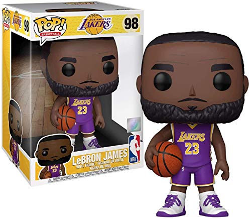 Funko- Pop Lakers-10 NBA 10" Lebron James(Purple Jersey) Figura coleccionable, Multicolor (52359)