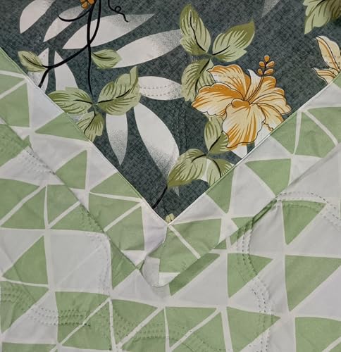Image of Mafatlal 120 GSM All Season /AC /Summer | Reversible Single Bed Comforter | Dohar | Duvets | Premium Microfiber | Twin Bed Quilt Blanket for Summer | Super Soft | 90 x 60 Inches | Olive Green