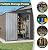 Aoxun 7x5.3 FT Lean to Shed - Metal Storage Garden Shed with Sloped Roof, Lockable Doors & Single Door, Outdoor Bike Shed for Backyard, Patio, Poolside (Brown)