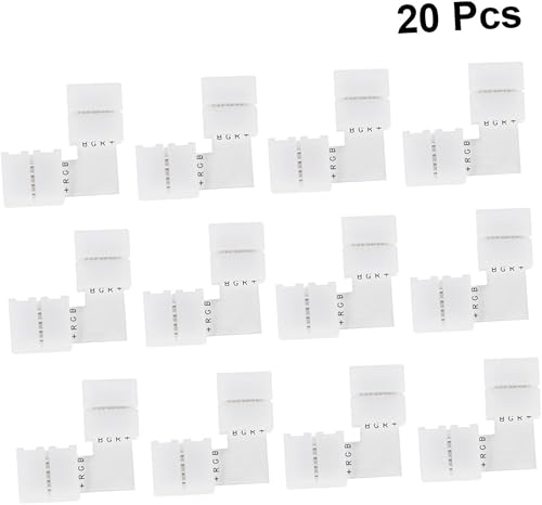 Miniatura 4 de Cinta de luz LED, 20 unidades, barra de luz LED, conector de tira LED RGB de 4 pines, tira de luz blanca, hebilla de clip para tira de luz para tira