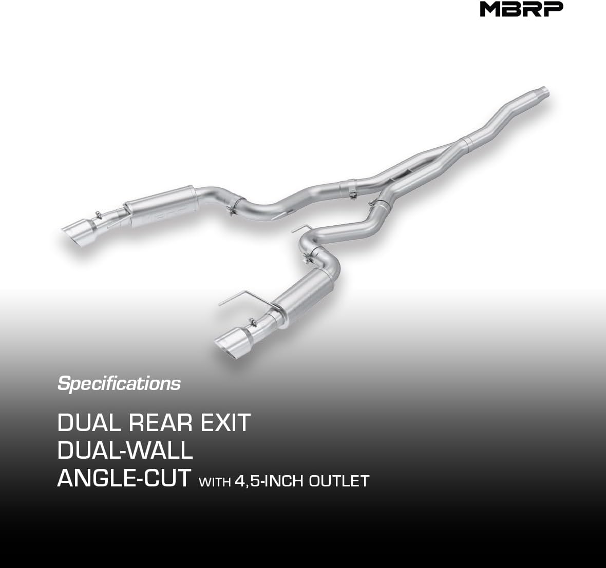 MBRP S7275409 3" Cat Back, Dual Split Rear, Race Version Exhaust System with 4.5" Tips (T409)