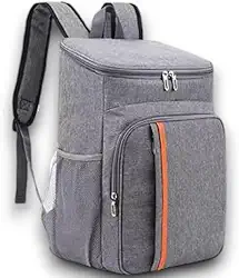 Bolsa Termica, Cooler Termico, Impermeável, Design Ergonômico, Ideal Como mochila de viagem, para Praia, Trilha, Acampamento e Passeios Marmita, Refrigerante e Cerveja Cor Cinza
