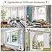 Bay Window Curtain Rods White, U-shaped Curved Adjustable Curtain Rods for Windows 59 to 184 Inches, 1 Inch Renter Friendly Heavy Duty Curtain Rods for Bedroom, Living Room Curtains