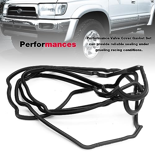 Image of Engine Cylinder Valve Cover Gasket Set VC203 VS50422R MS 95899 Replacement for Toyota 4Runner 3.4L 1996-2002 T100 3.4L 1995-1998 Tacoma 3.4L 1995-2004 Tundra 3.4L 2000-2004
