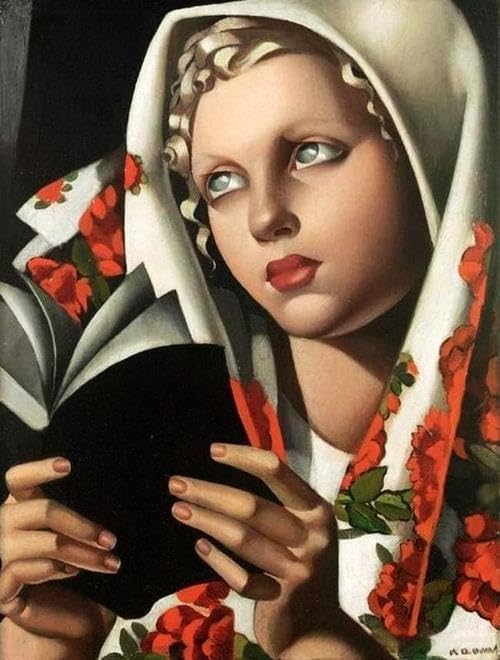 Pintura famosa de Tamara De Lempicka Niña leyendo en lienzo de alta definición 50x70cm