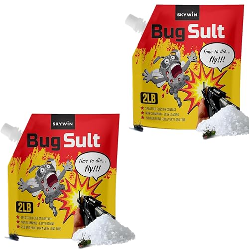 Skywin Fly Shooter Refill Salt – 2 lbs Each (2 Pack), Large Grain Salt Shooter for Enhanced Impact