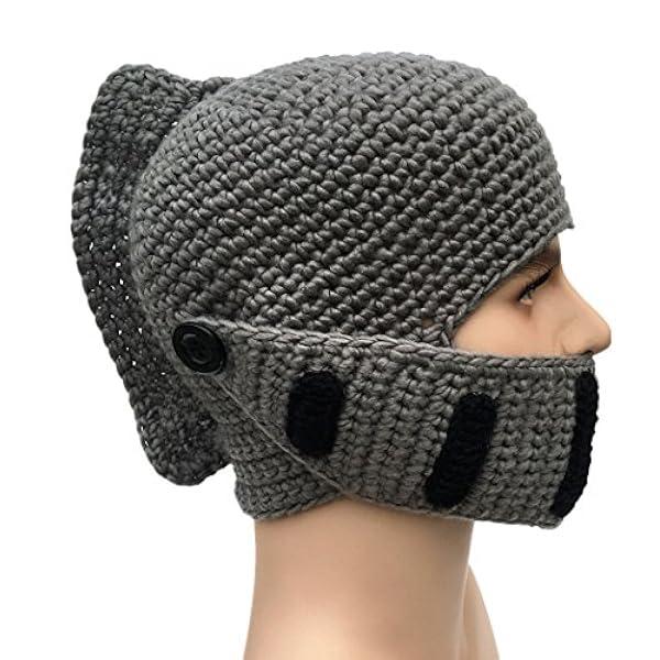Kafeimli Mannen Vrouwen Baard Hoed Beanie Gebreide Romeinse Cosplay Ridder Grappige Caps