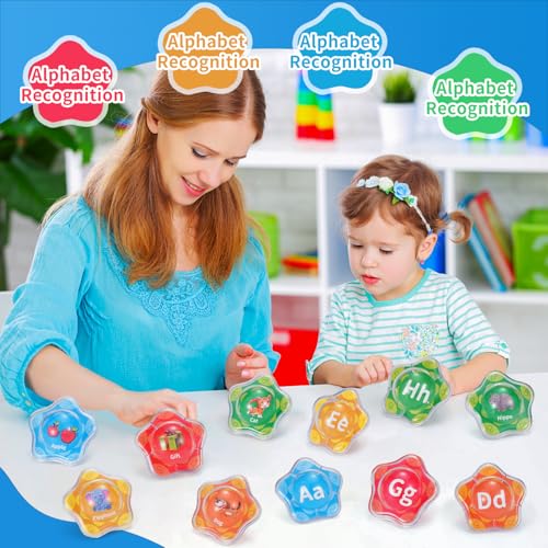 Alphabet Bath Toys, 26pcs Floating Starfish Bath Toy,Montessori Educational Preschool ABC Learning Toys with Mesh Bag for Toddlers Age 2 3 4 - Image 5