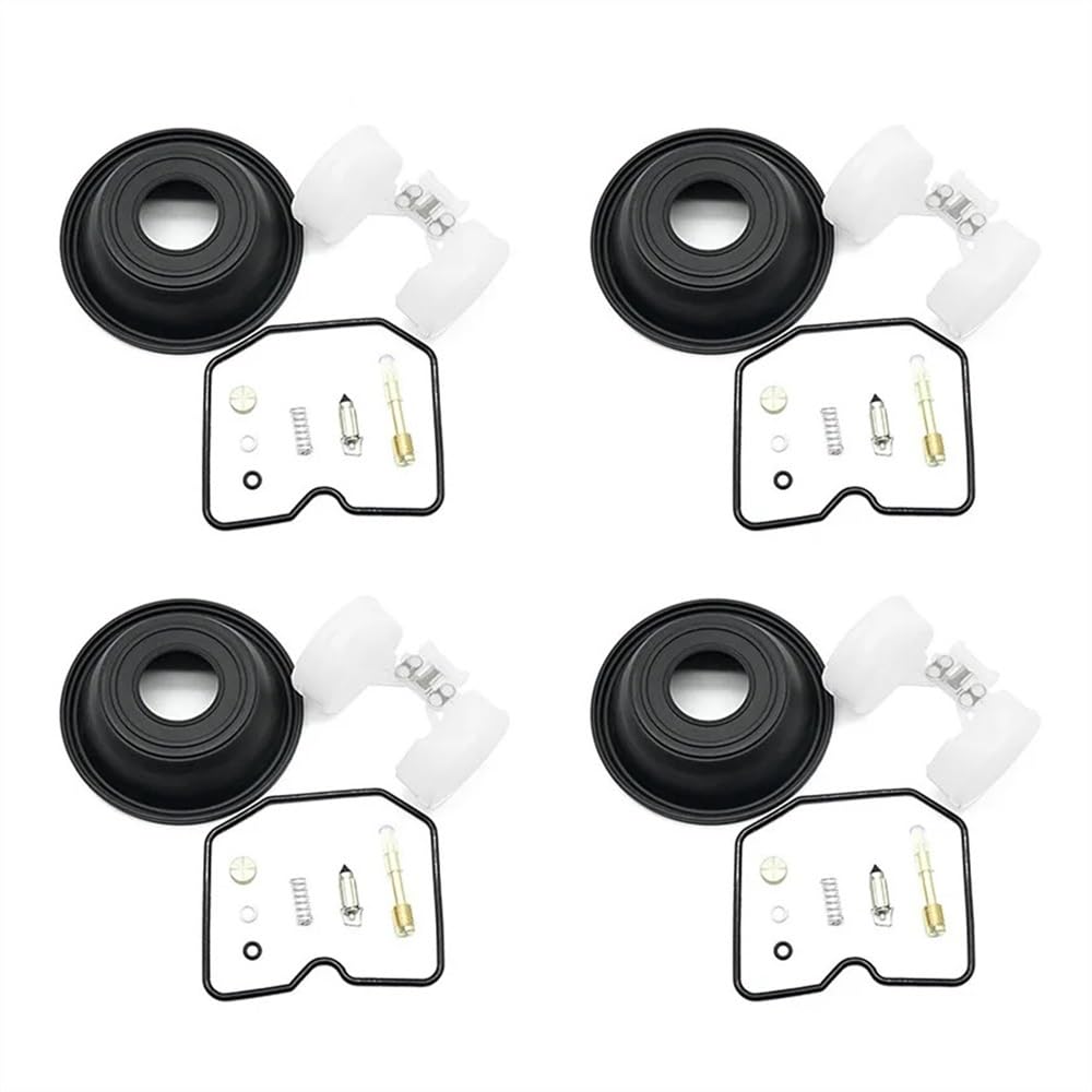 Repuestos para carburadores 4 juegos for ZRX1200 ZRX1200R ZRX1100 GPZ1100 ZRX 1200 1100 Kit de reparación de carburador Junta de cámara Membrana Flotador