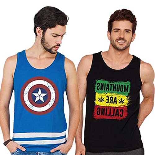 Buy AMoCo Men's Printed Vest Tshirt Combo (Pack of 2) at Amazon.in