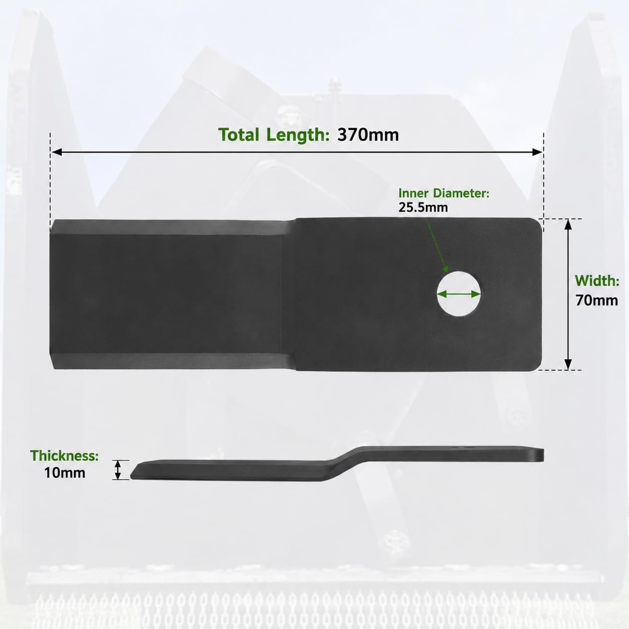 Cuchillas de corte de cepillo resistentes, 2-3/4 x 14-1/2 x 3/8 pulgadas, paquete de 2 cuchillas de acero de resorte de alta calidad para una mayor durabilidad y resistencia al impacto, se adapta a