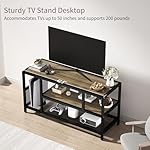 VFK Industrial TV Stand for TV up to 65 inch, TV Cabinet with 2 Tier Storage Shelves for Living Room, Metal Frame,tv Stands for Living Room,tv Cabinet (Rustic Oak, 43 * 16 * 22 inch) - Image 4