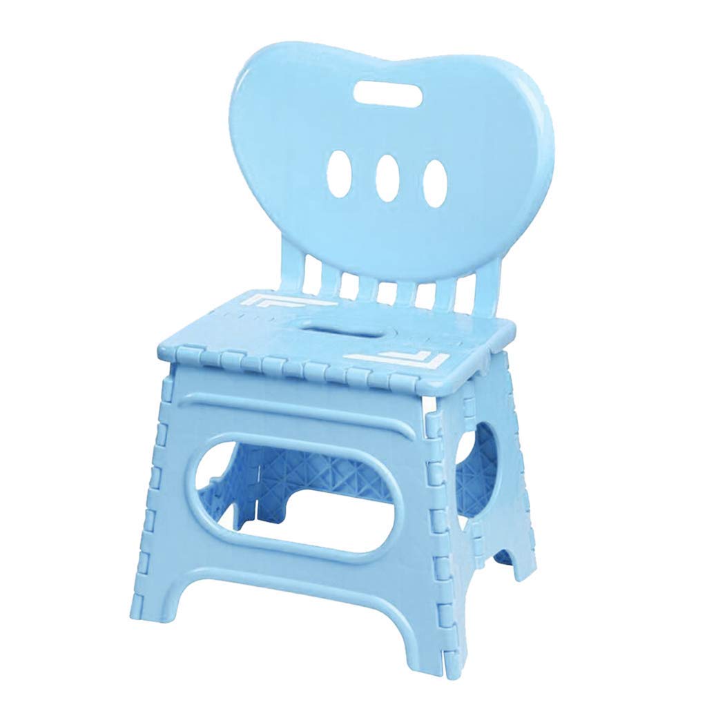 Tabouret pliant portable pour enfant - Chaise pliante pour la maternelle - Bleu - L