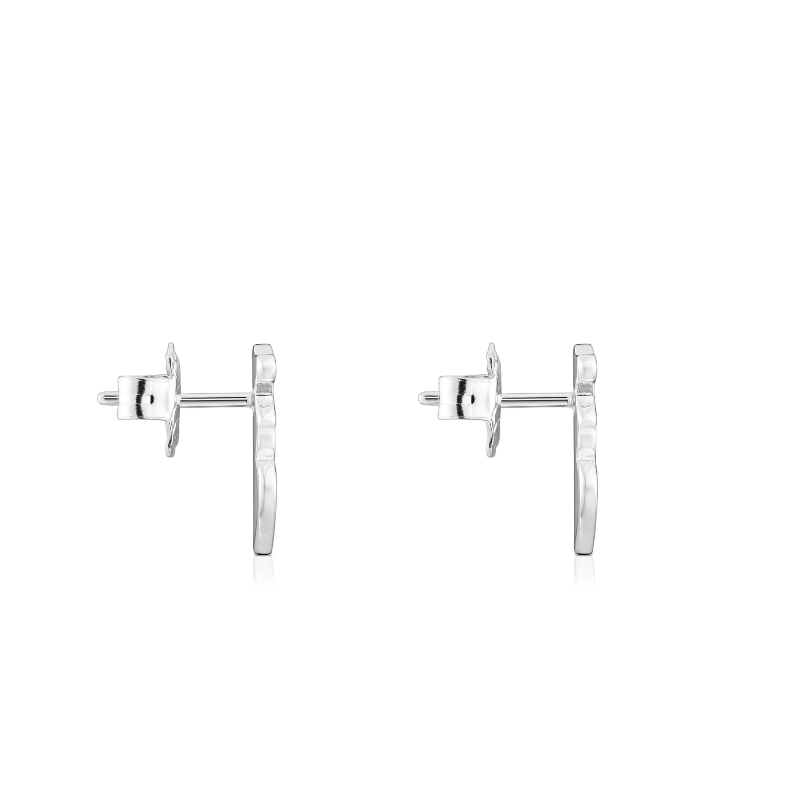 TOUS Pendientes de Plata de Primera Ley para Mujer con Motivo de Oso y Corazón de 13 mm, Colección Sweet Dolls