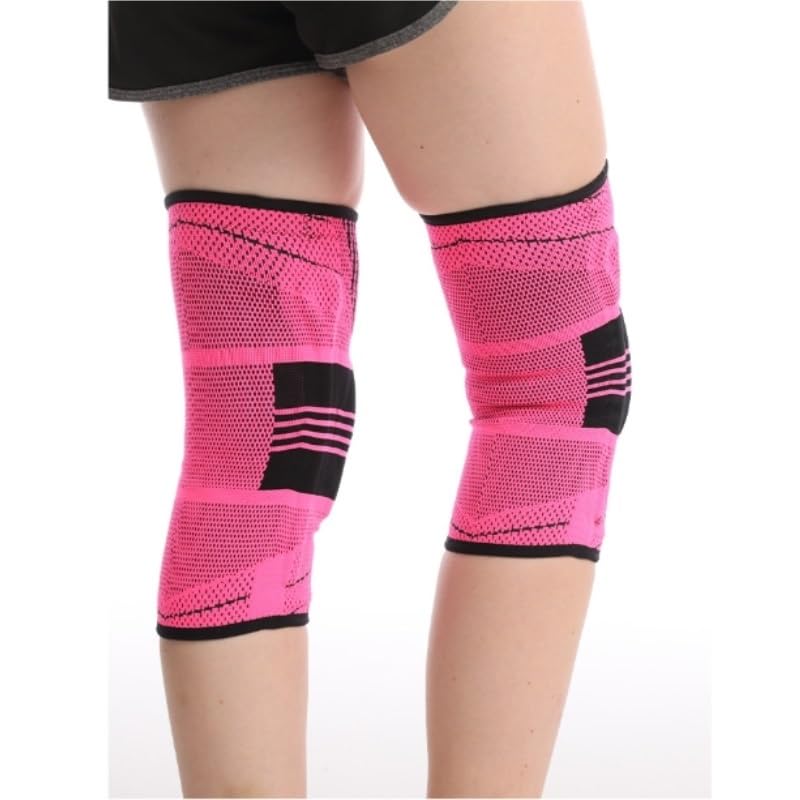 Exercise, protection Thickened Silicone Spring Strip Support Knee Pads for Fitness Sports Knee Pads with Pressure Protection for Fitness, cycling, running, playing football(Blue,Medium)