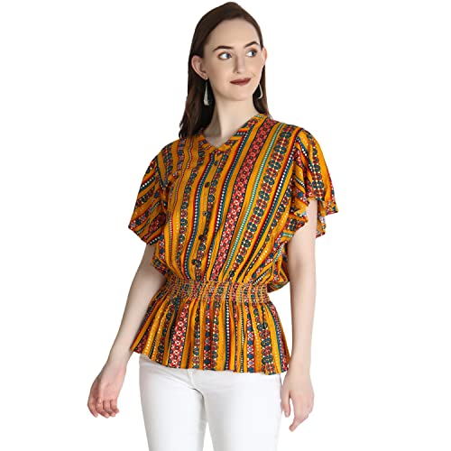 Image of GRECIILOOKS Printed Regular Fit Jeans Rayon One Piece Western Tops for Women Stylish