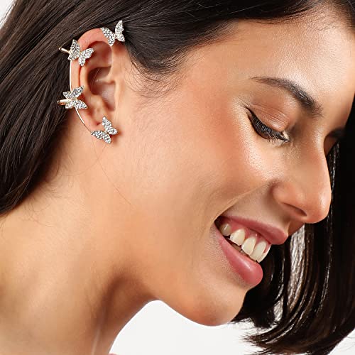 Image of SOHI Designer Cuff Earrings for women & girls, cute earrings for girls, fancy earrings for women stylish, fashion jewellery for women, Light Weight stylish, Cuff Earring, One Ear Cuff, Ear wire