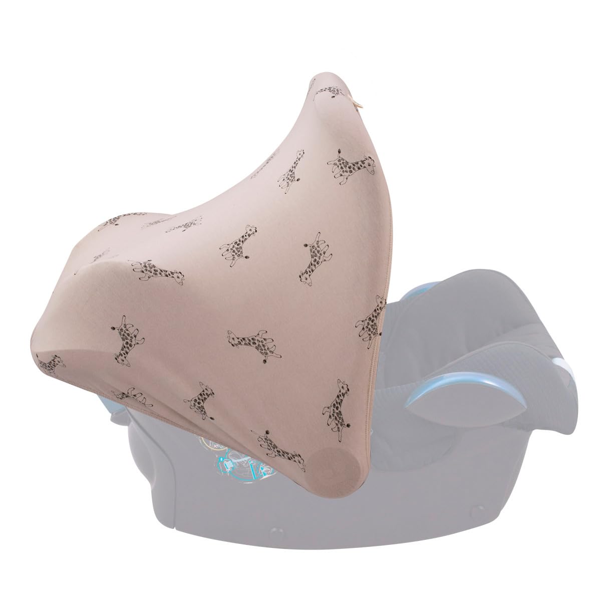 JYOKO KIDS Capota Universal para Portabebés, compatible con Maxi cosi, Silla de Coche Grupo 0 Bebé y Cochecito, apto para la mayoría de las Marcas (Giraffe)
