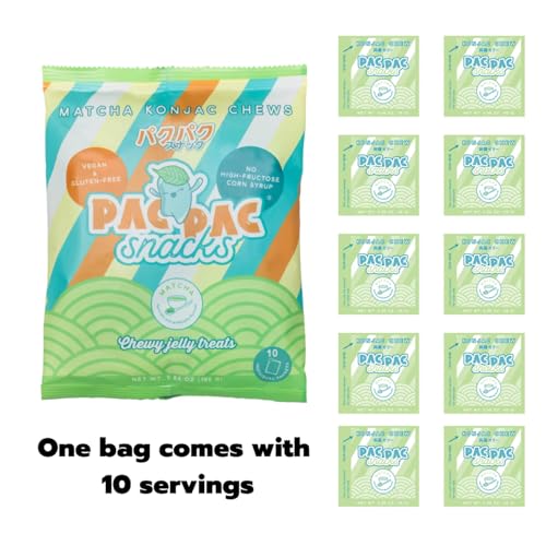 Image of Matcha Konjac Chews | Premium Konjac Jelly Treats | Vegan, Gluten-Free, Low-Calorie | Crafted in Japan | Only 4g Sugar, 0g Fat per Serving | Green Tea Snack for Weight Management